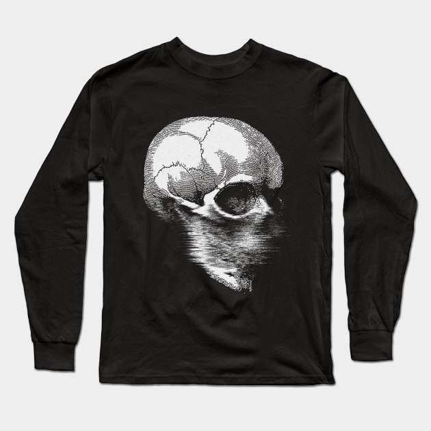 Exclusive/Original † VHS Glitch Skull † Psychedelic Graphic Design Long Sleeve T-Shirt by DankFutura